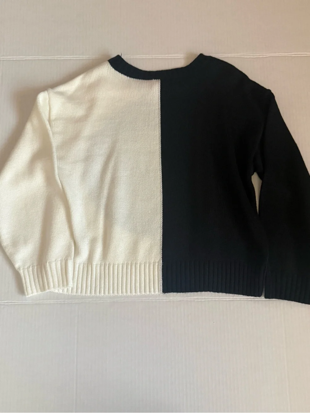 Justice Black and White Smiley Face Knit Sweater